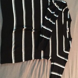 black, grey, & white, light-weight knit sweater